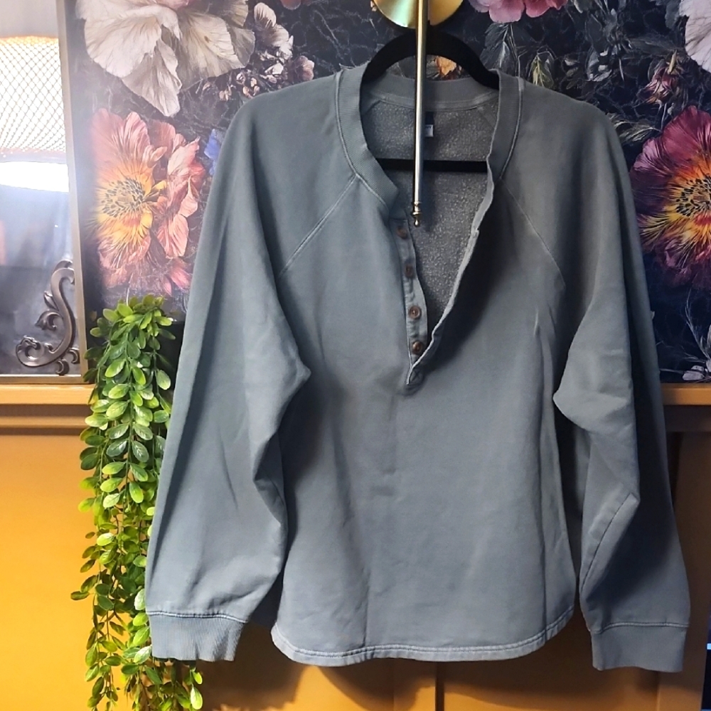 Women's Olive Green Henley Shirt Jacket